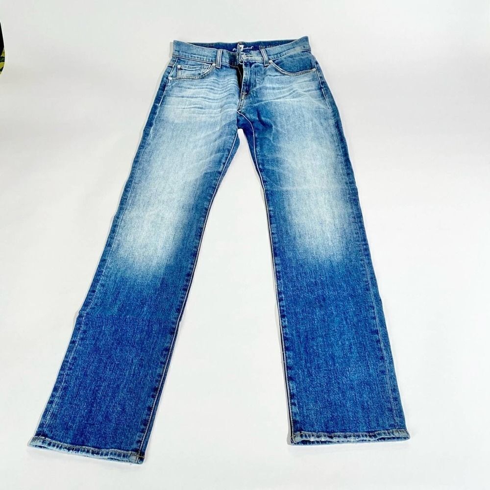 7 for All Mankind straight leg light wash jean - Picture 1 of 9